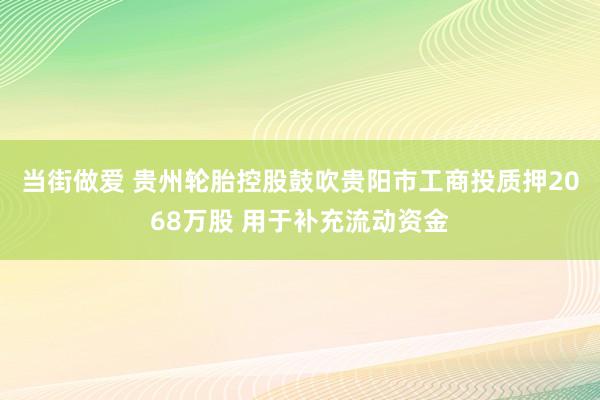 当街做爱 贵州轮胎控股鼓吹贵阳市工商投质押2068万股 用于补充流动资金