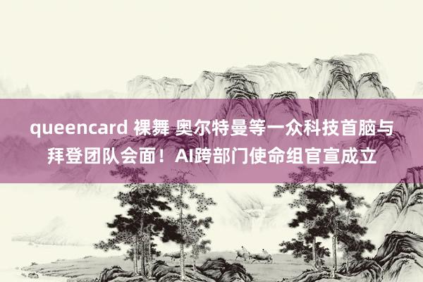 queencard 裸舞 奥尔特曼等一众科技首脑与拜登团队会面！AI跨部门使命组官宣成立