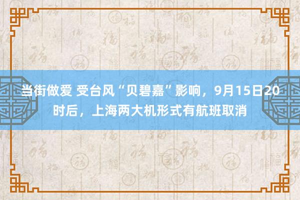 当街做爱 受台风“贝碧嘉”影响，9月15日20时后，上海两大机形式有航班取消