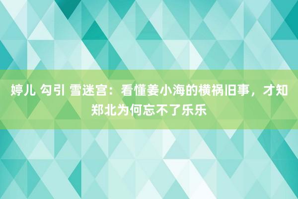 婷儿 勾引 雪迷宫：看懂姜小海的横祸旧事，才知郑北为何忘不了乐乐