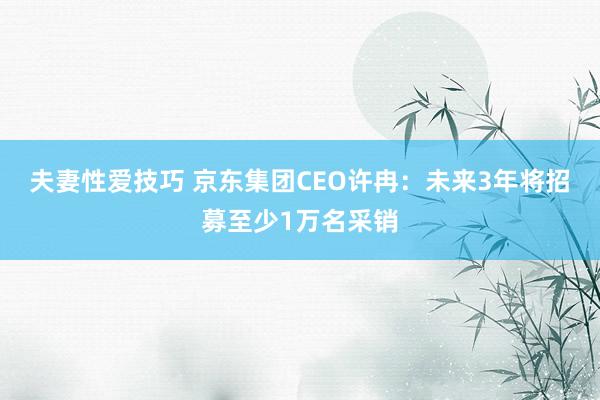 夫妻性爱技巧 京东集团CEO许冉：未来3年将招募至少1万名采销