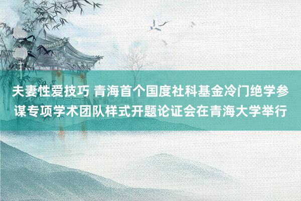 夫妻性爱技巧 青海首个国度社科基金冷门绝学参谋专项学术团队样式开题论证会在青海大学举行