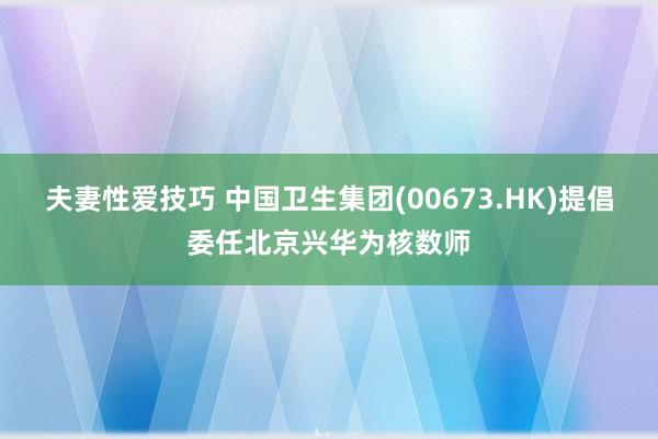 夫妻性爱技巧 中国卫生集团(00673.HK)提倡委任北京兴华为核数师