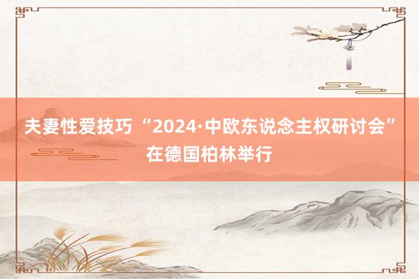 夫妻性爱技巧 “2024·中欧东说念主权研讨会”在德国柏林举行