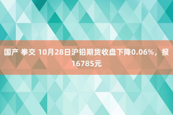 国产 拳交 10月28日沪铅期货收盘下降0.06%，报16785元