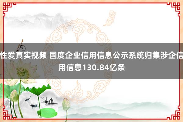 性爱真实视频 国度企业信用信息公示系统归集涉企信用信息130.84亿条