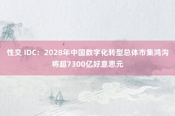 性交 IDC：2028年中国数字化转型总体市集鸿沟将超7300亿好意思元