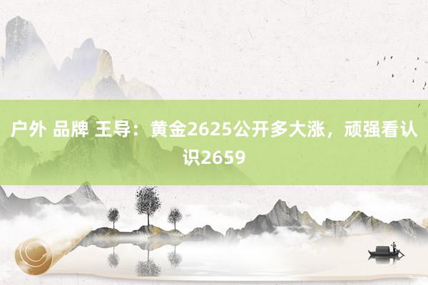 户外 品牌 王导：黄金2625公开多大涨，顽强看认识2659