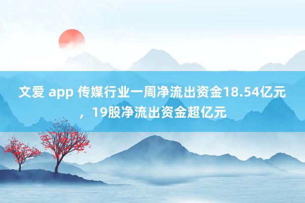 文爱 app 传媒行业一周净流出资金18.54亿元，19股净流出资金超亿元