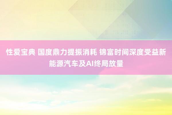 性爱宝典 国度鼎力提振消耗 锦富时间深度受益新能源汽车及AI终局放量