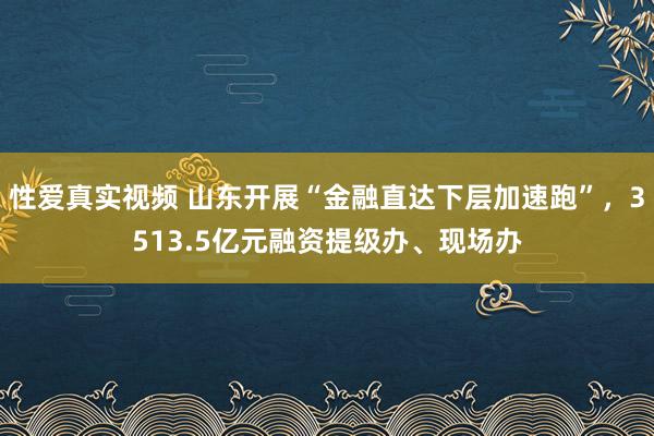 性爱真实视频 山东开展“金融直达下层加速跑”，3513.5亿元融资提级办、现场办