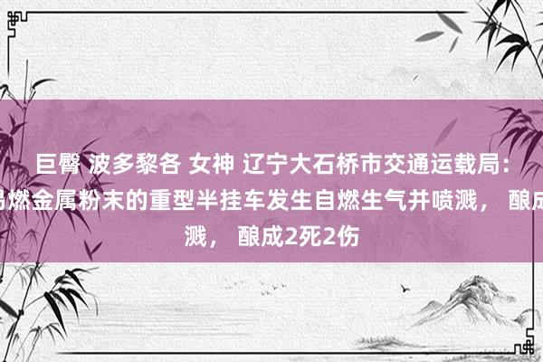 巨臀 波多黎各 女神 辽宁大石桥市交通运载局：一装载易燃金属粉末的重型半挂车发生自燃生气并喷溅， 酿成2死2伤