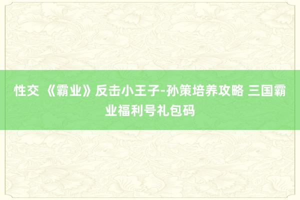 性交 《霸业》反击小王子-孙策培养攻略 三国霸业福利号礼包码