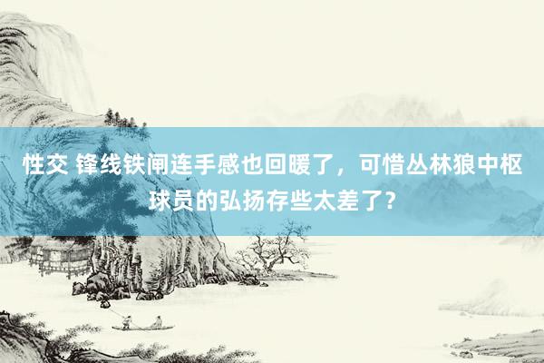 性交 锋线铁闸连手感也回暖了，可惜丛林狼中枢球员的弘扬存些太差了？