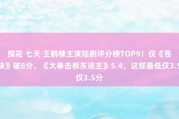 探花 七天 王鹤棣主演陆剧评分榜TOP9！仅《苍兰诀》破8分，《大奉击柝东谈主》5.4，这部最低仅3.5分