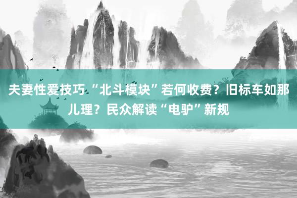 夫妻性爱技巧 “北斗模块”若何收费？旧标车如那儿理？民众解读“电驴”新规