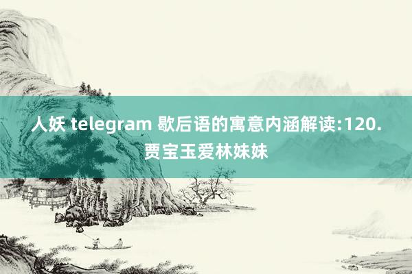 人妖 telegram 歇后语的寓意内涵解读:120.贾宝玉爱林妹妹